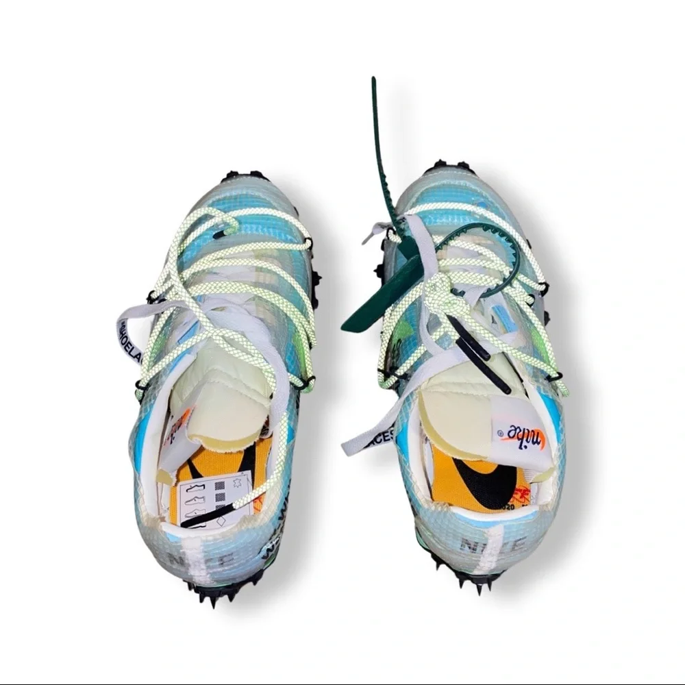 Off White X Nike Waffle Racer ‘Vivid Sky ‘ - Picture 4 of 4